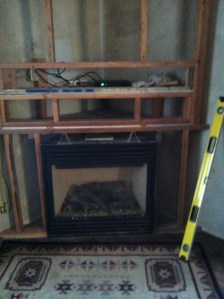 The rough in of our gas fireplace