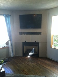 Hardi board in place